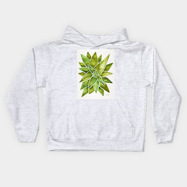 Green Aloe Vera Kids Hoodie by CatCoq